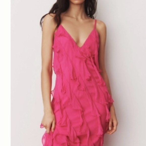 BHLDN/Anthropologie Pink Ruffled Gown - Picture 4 of 4
